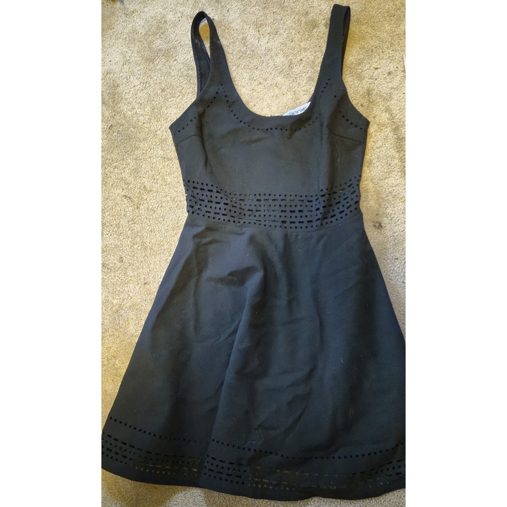 Elizabeth & James Laser Cut Fit & Flare Dress Black Sleeveless Size 2